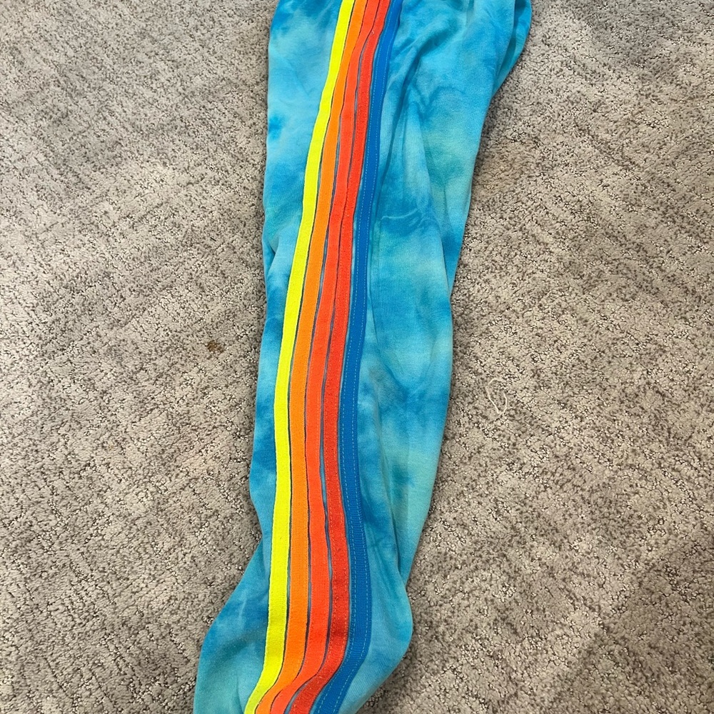 AVIATOR NATION TIE DYE STRIPE SWEATPANTS MEDIUM NWOT
